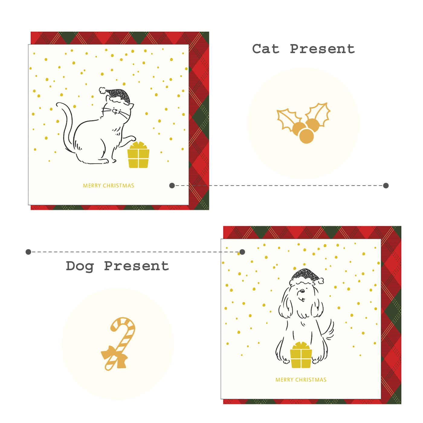くすっとしちゃう マティータ ミニクリスマスカード4枚セット