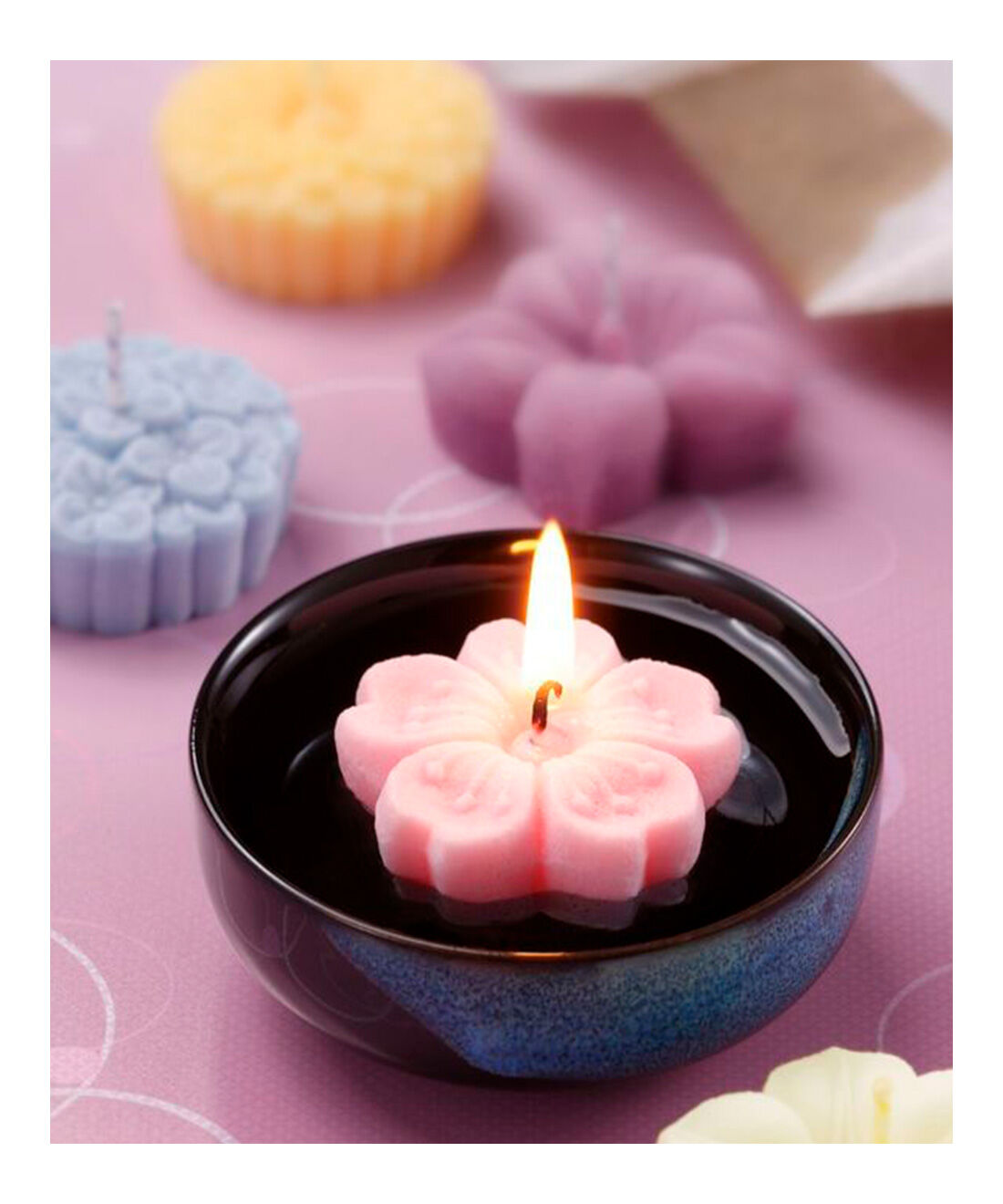 FELISSIMO PARTNERS|四季折々の花めぐり 和菓子のように上品な 花ローソクセット（器付き）