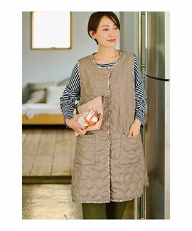 FELISSIMO PARTNERS | ベストタイプ ボアキルト ロングエプロン