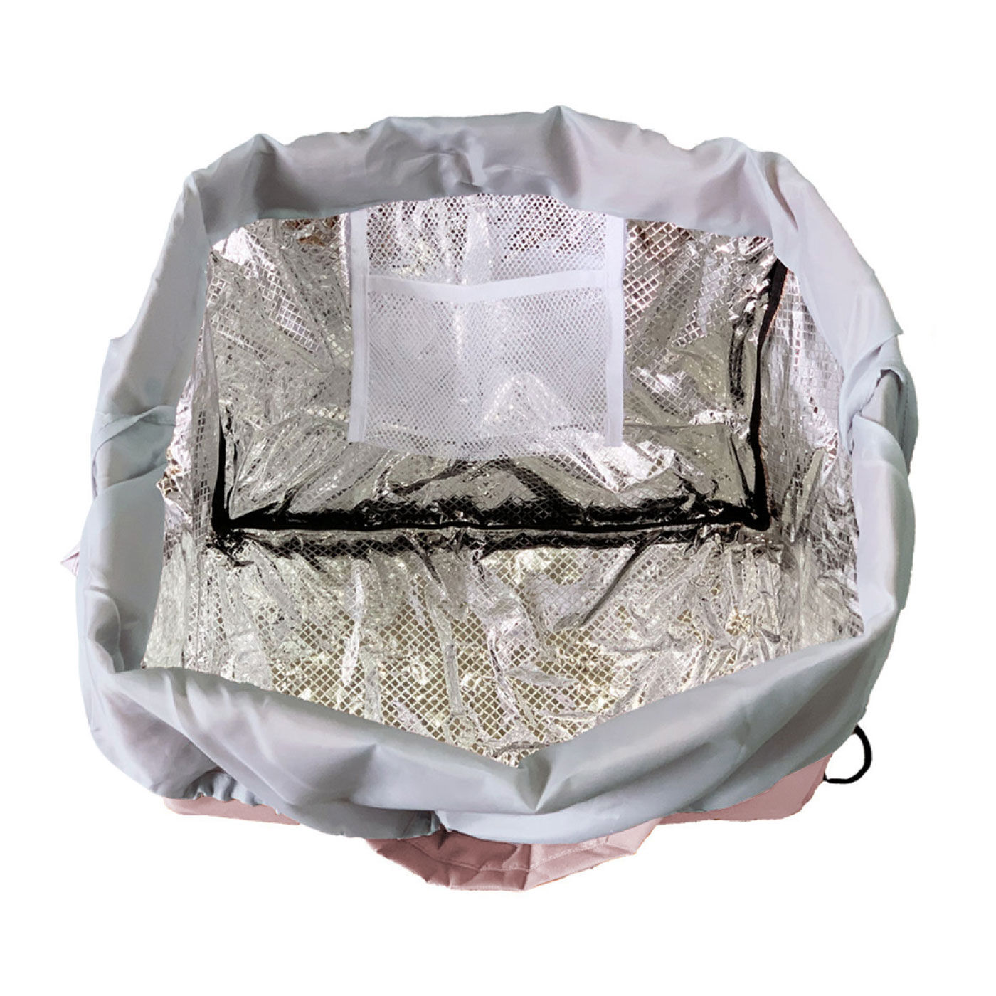 FELISSIMO PARTNERS|買い物が楽しくなる　レジかごサイズのショッピングバッグ|バッグの内側はアルミ素材です。