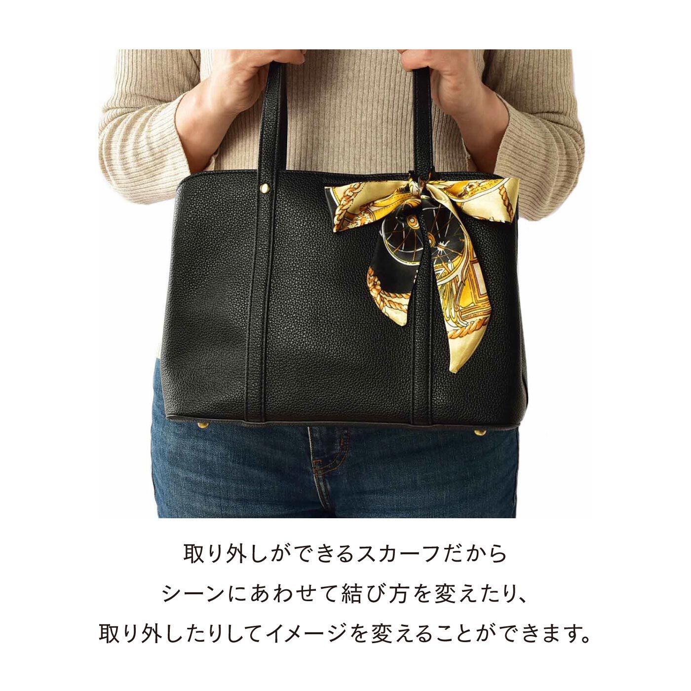 プライベートからお仕事まで！ スカーフ付きハンドバッグ