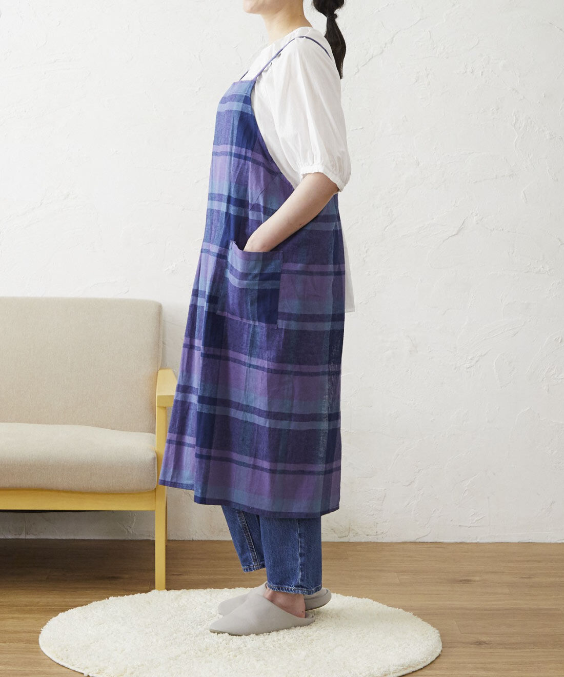 FELISSIMO PARTNERS|さっとかぶるだけ　リネンコットンクロスエプロン