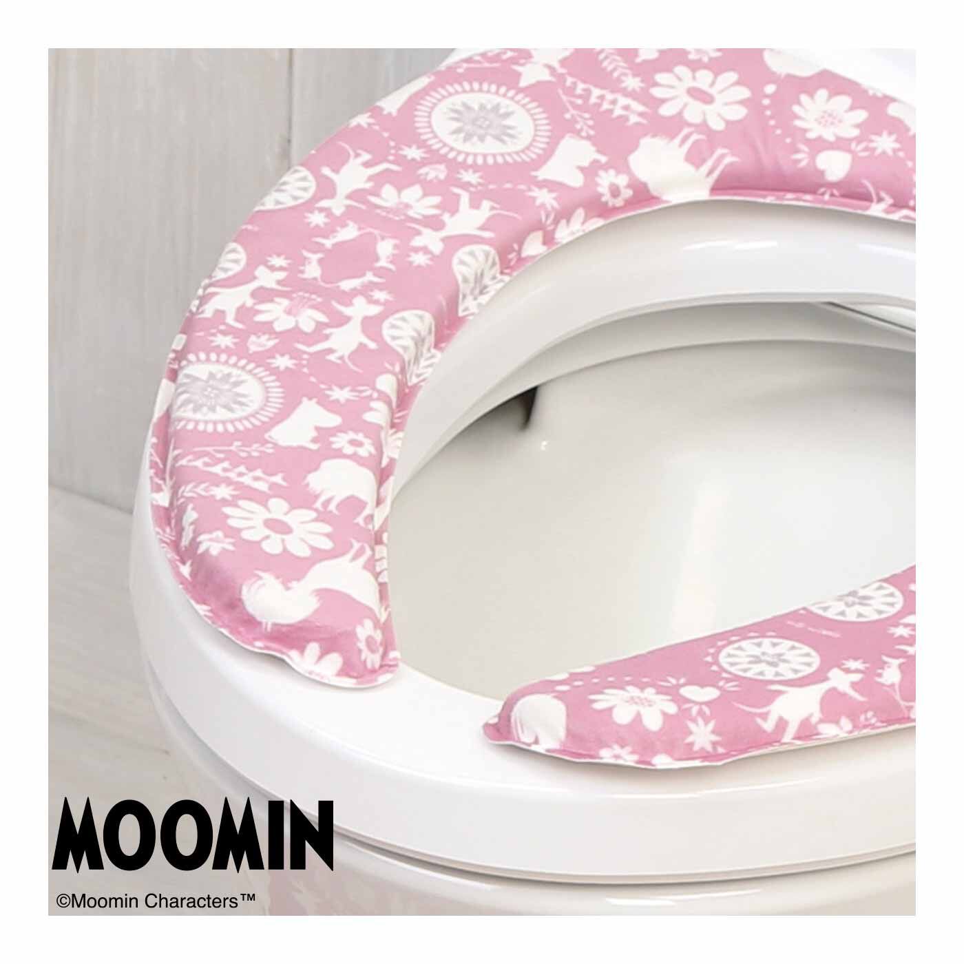 FELISSIMO PARTNERS|ムーミン　お手入れらくちん　トイレマット＆ふわさら便座　クッションシート|シールをはがして置くだけで、ピタッと簡単に装着。