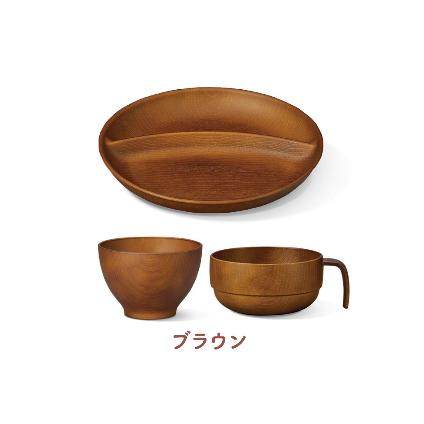 FELISSIMO PARTNERS|食洗機も電子レンジもOK 山小屋風のごはんが楽しめる 木目調の器 3点セット