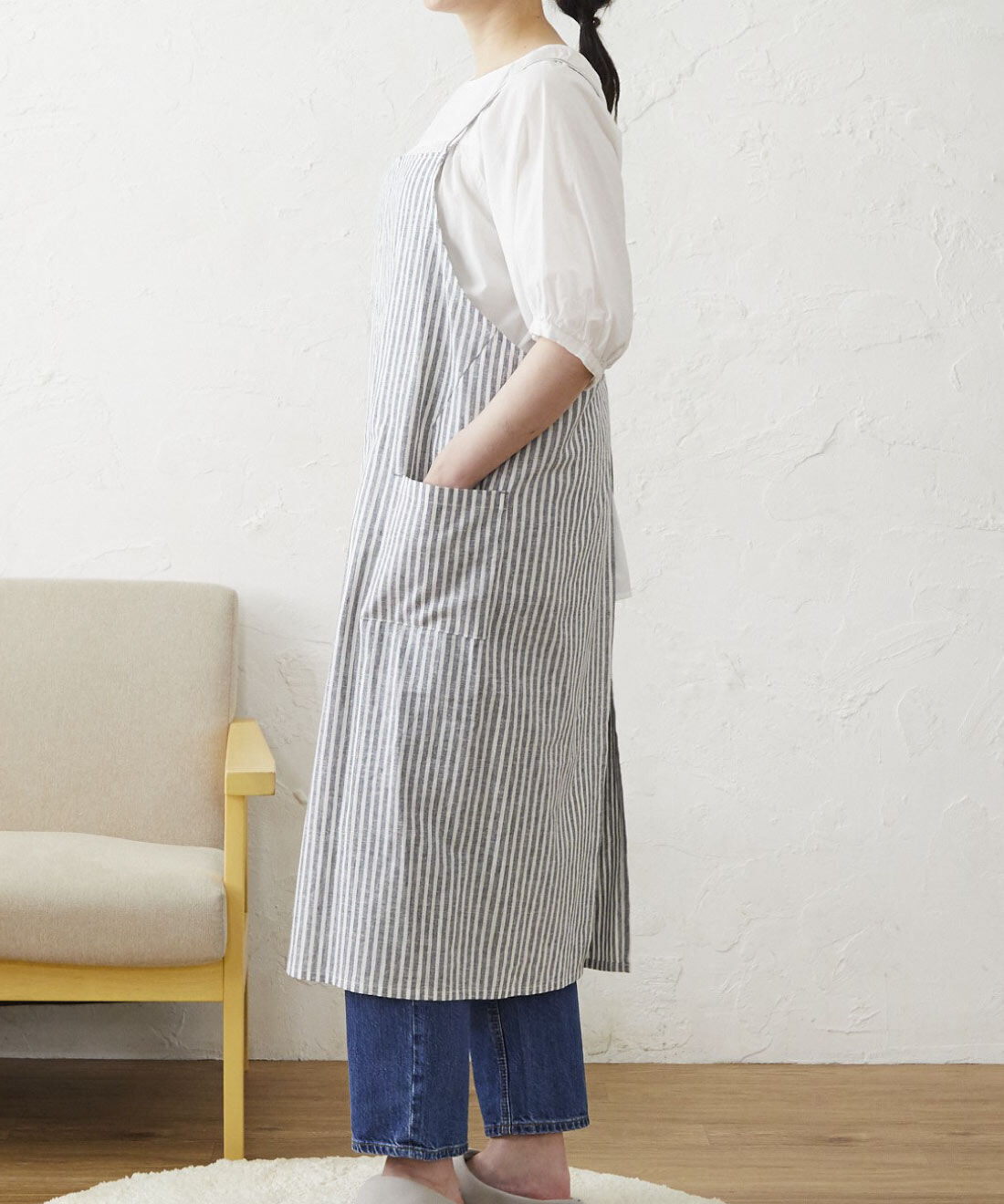 FELISSIMO PARTNERS|さっとかぶるだけ　リネンコットンクロスエプロン