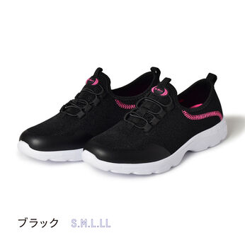 FELISSIMO PARTNERS | 伸びやかで履きやすい 甲ゴム スニーカー 〈ブラック〉