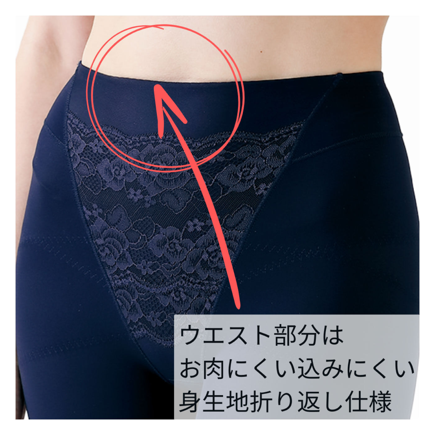 FELISSIMO PARTNERS|ほどよくキュッ！締め付けすぎない　骨盤補正ロングガードル　ネイビー