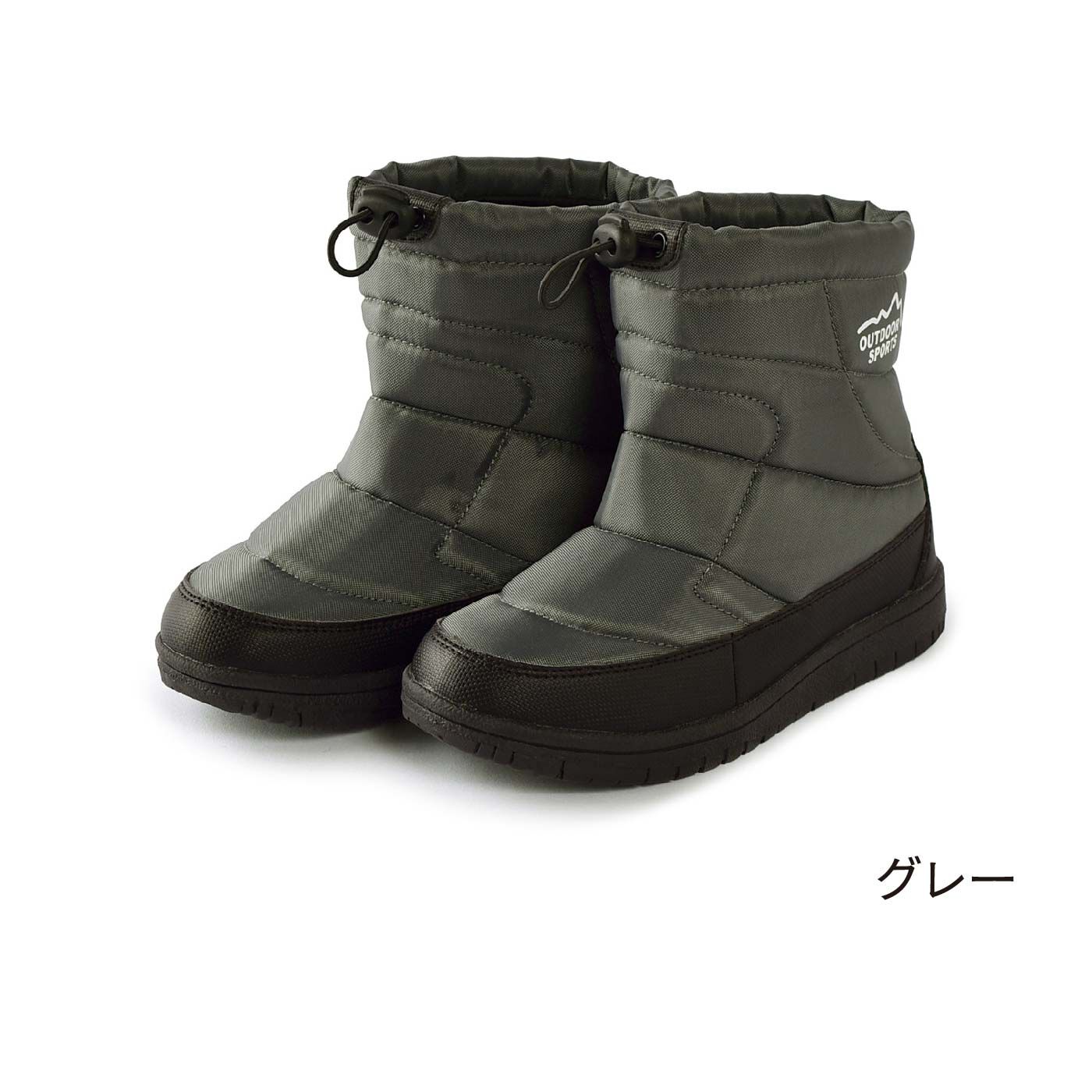 FELISSIMO PARTNERS|OUTDOOR SPORTS　あたたか中わた入り　ミッドカット防水・防滑ブーツ〈グレー〉