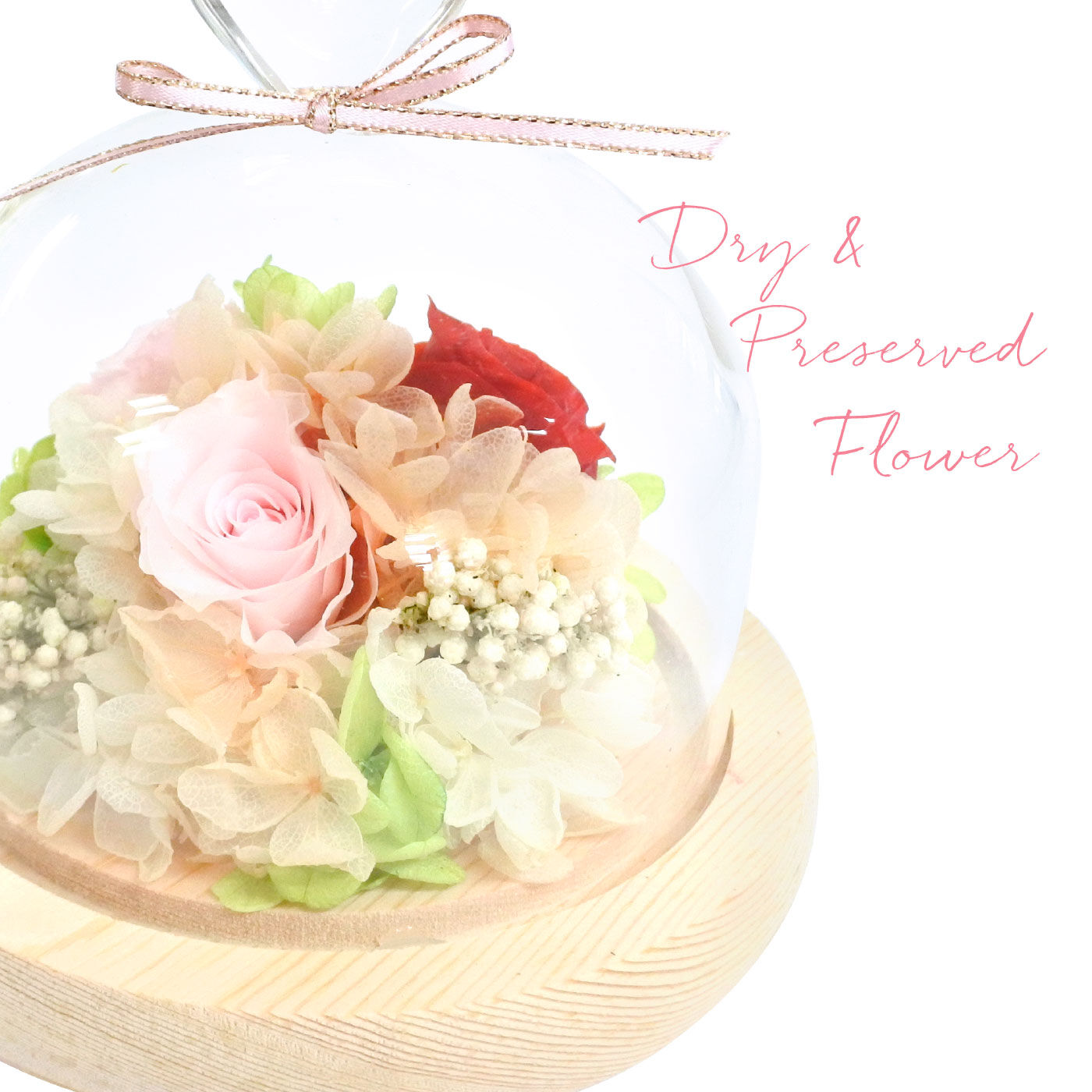 FELISSIMO PARTNERS|花色がこぼれる　ハートのガラスドームアレンジメント
