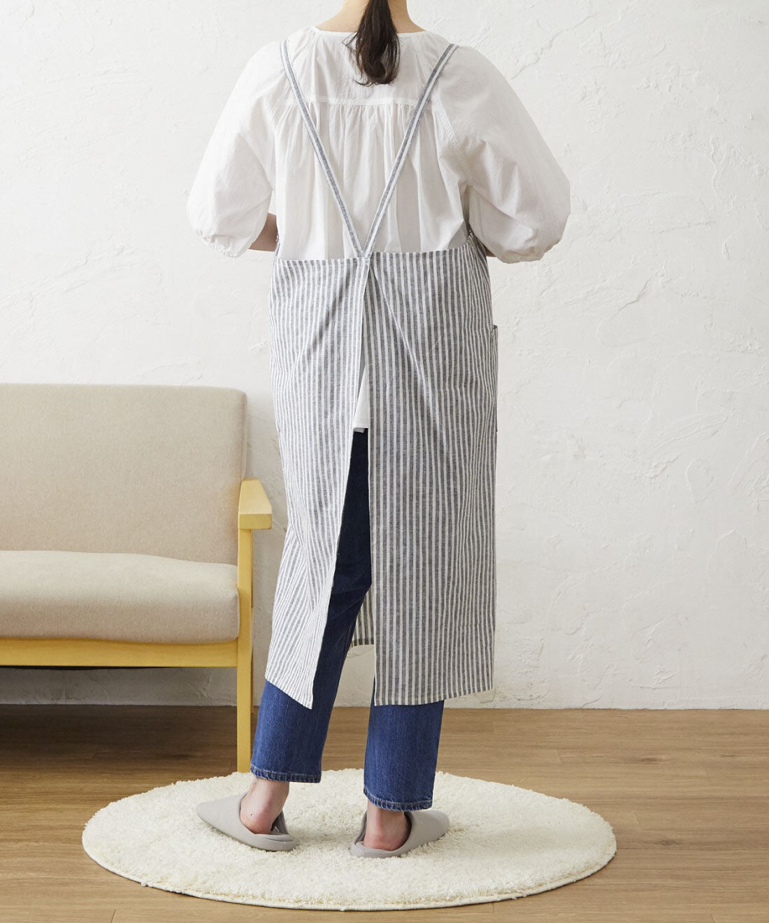 FELISSIMO PARTNERS|さっとかぶるだけ　リネンコットンクロスエプロン