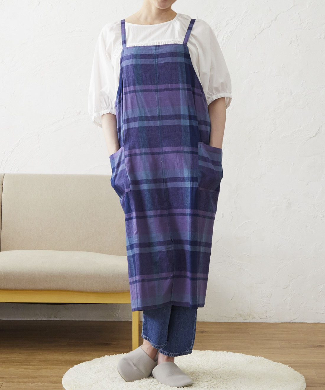 FELISSIMO PARTNERS|さっとかぶるだけ　リネンコットンクロスエプロン