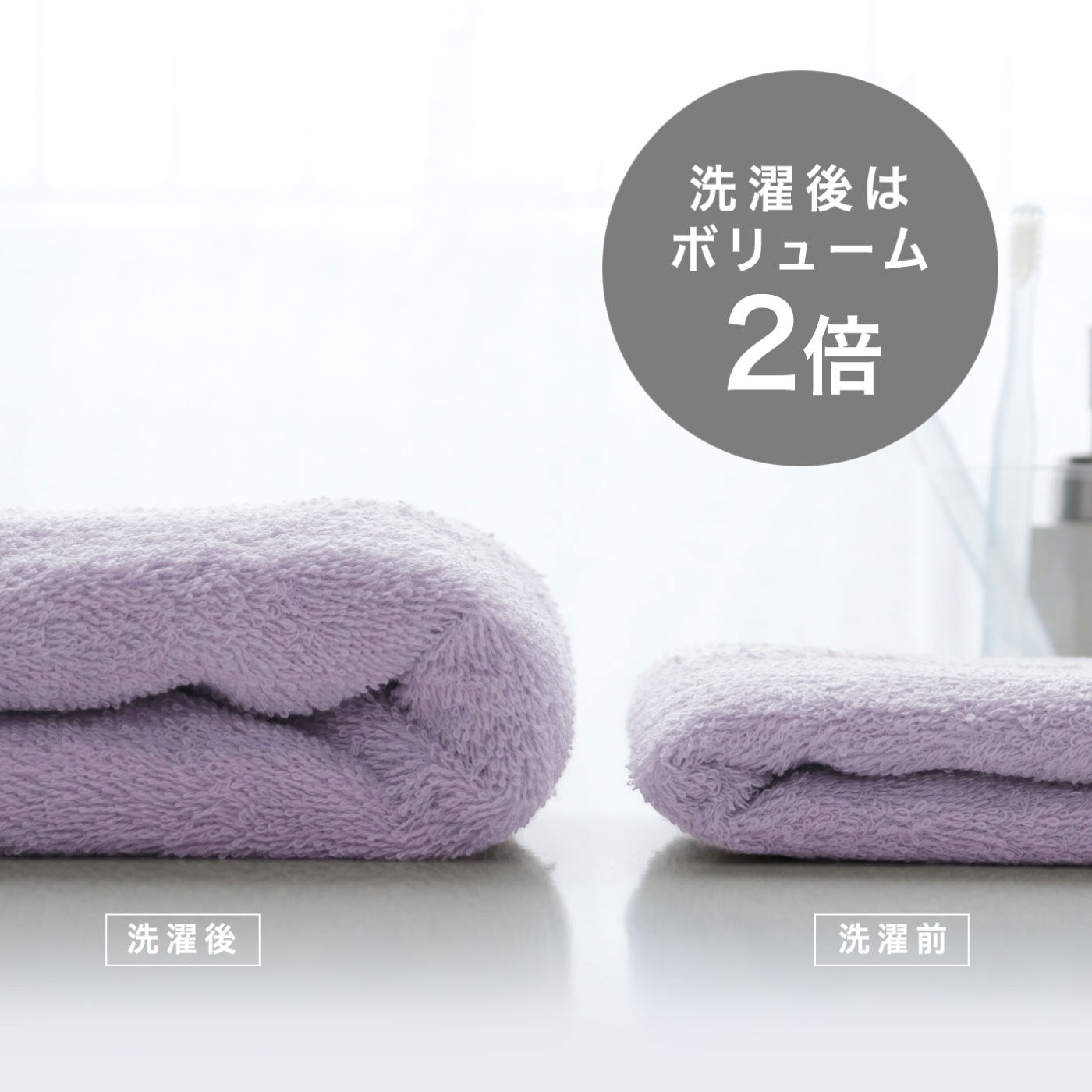 FELISSIMO PARTNERS|ＨＩＯＲＩＥ　ホテルスタイルフェイスタオル２枚セットの会|※画像のカラーはアッシュライラックです。