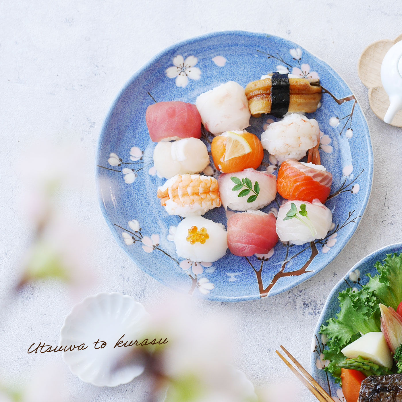 FELISSIMO PARTNERS|青空いっぱいに富士桜の器　便利なトリオ皿