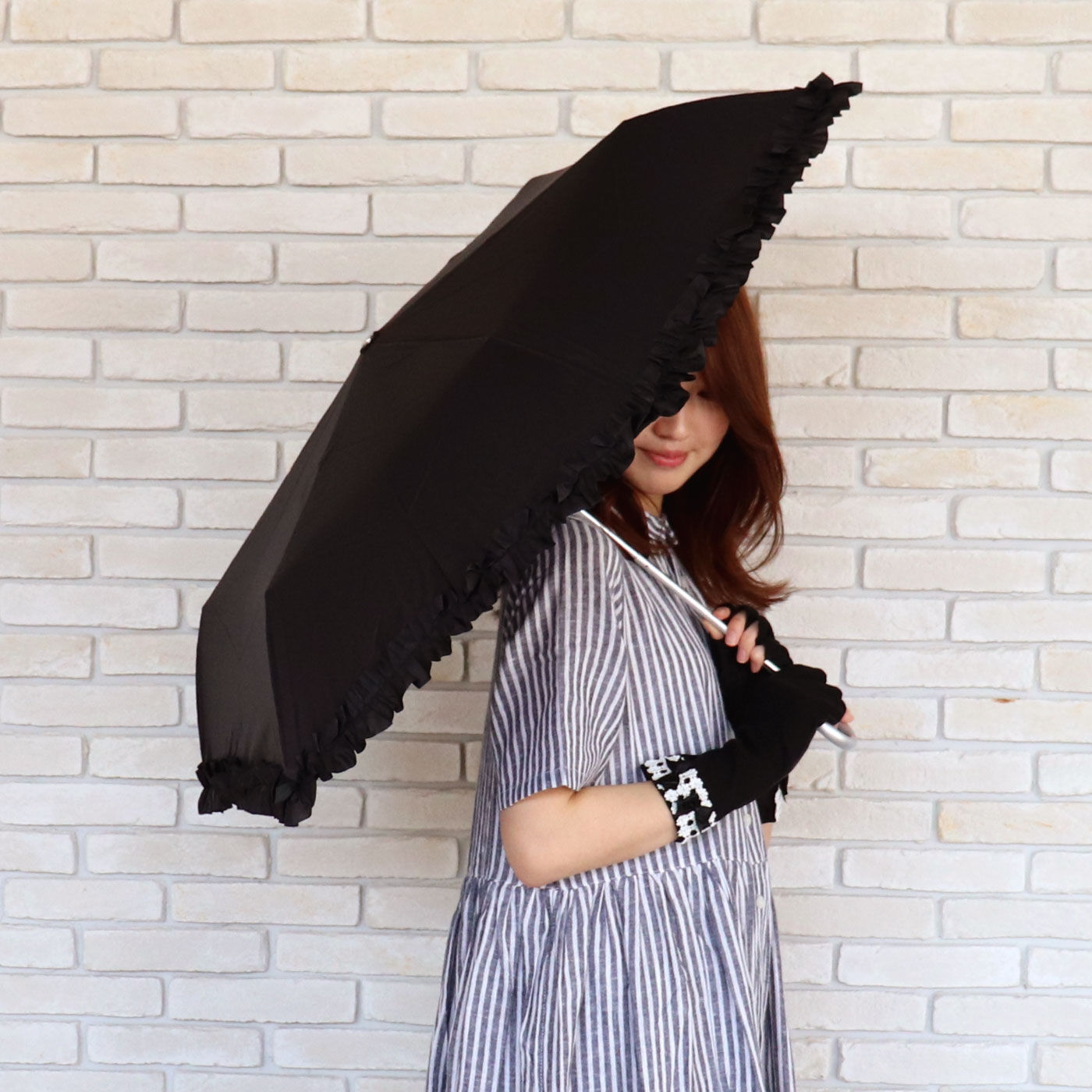 FELISSIMO PARTNERS|LA LUICE　たたむのも広げるのもうれしいフリル折りたたみ傘