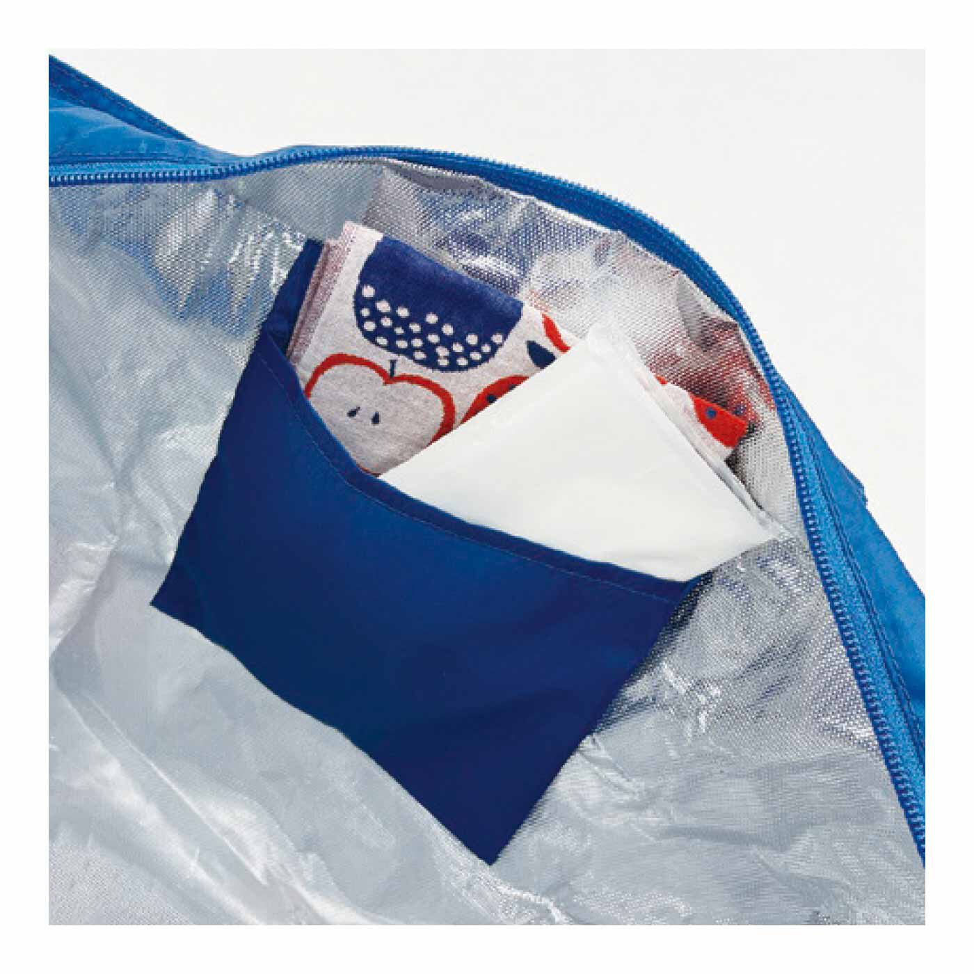FELISSIMO PARTNERS|たたんで持ち運び たっぷり入る簡易保冷のショッピングバッグ|保冷剤が入る内ポケット付き。小物の整理にも。