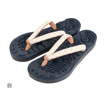 FELISSIMO PARTNERS | 足裏に秘密あり 七宝柄の ルーム雪駄 〈白〉