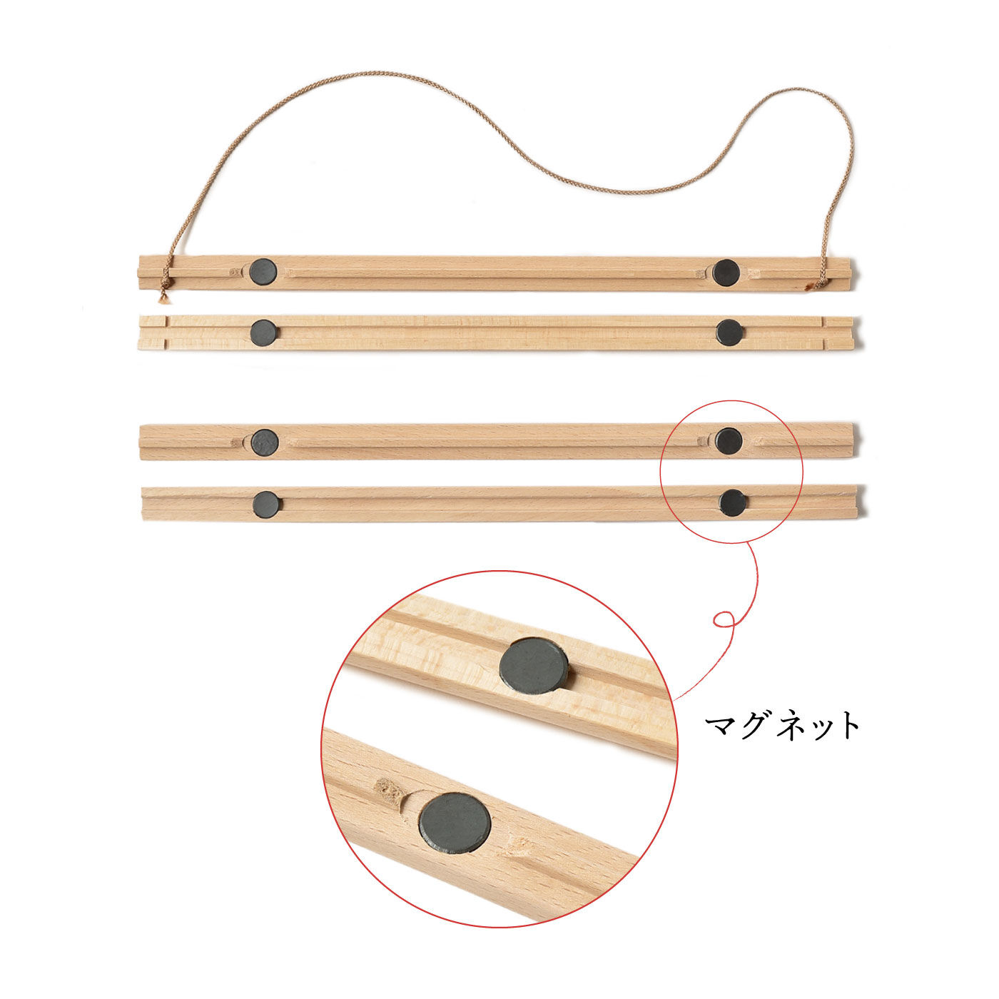 FELISSIMO PARTNERS|手ぬぐいの付け替えが簡単！木製マグネット式てぬぐい棒