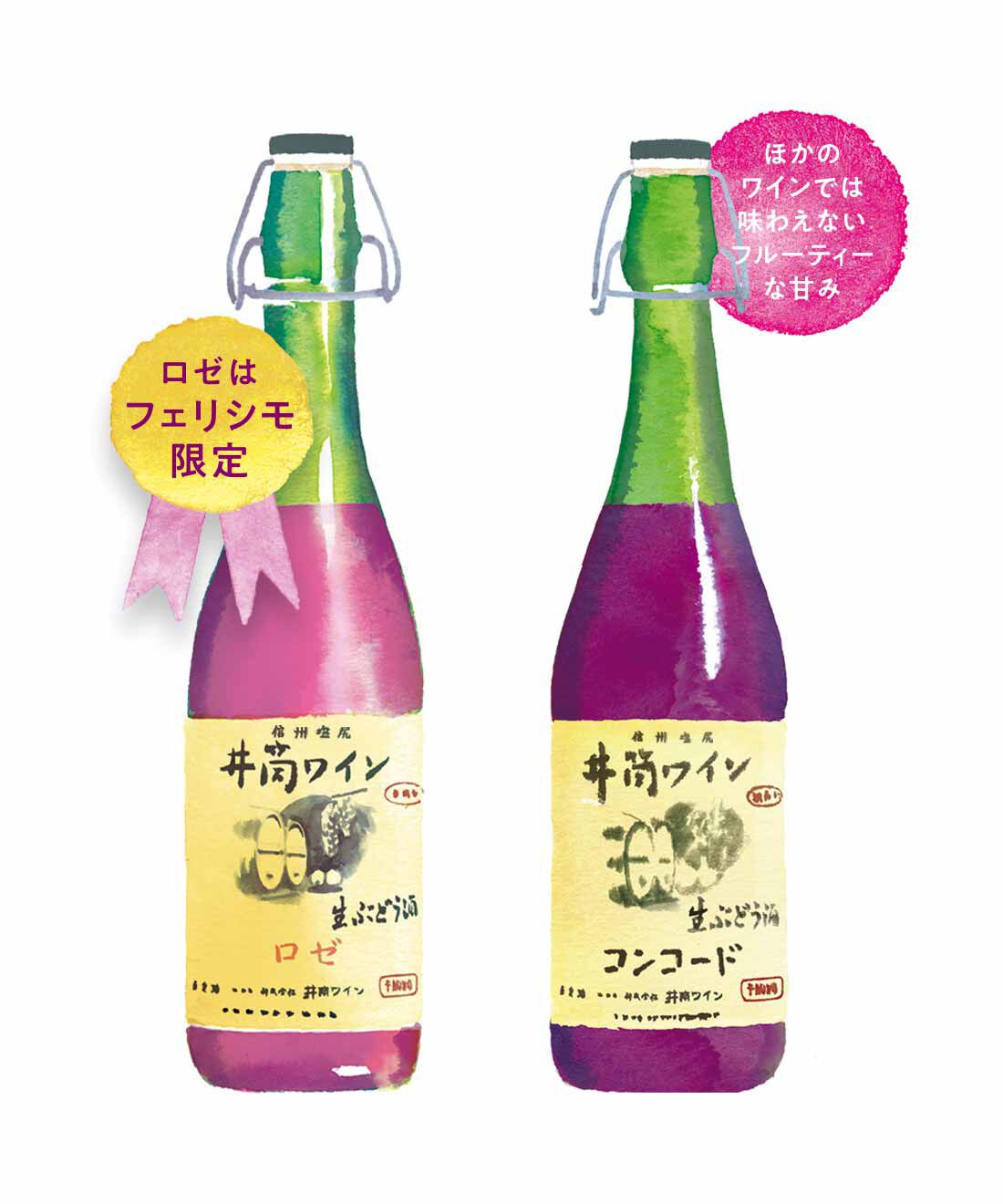 FP産地直送マルシェ|【予約限定・締切9月7日】井筒の生ワイン 赤・ロゼ 2本セット