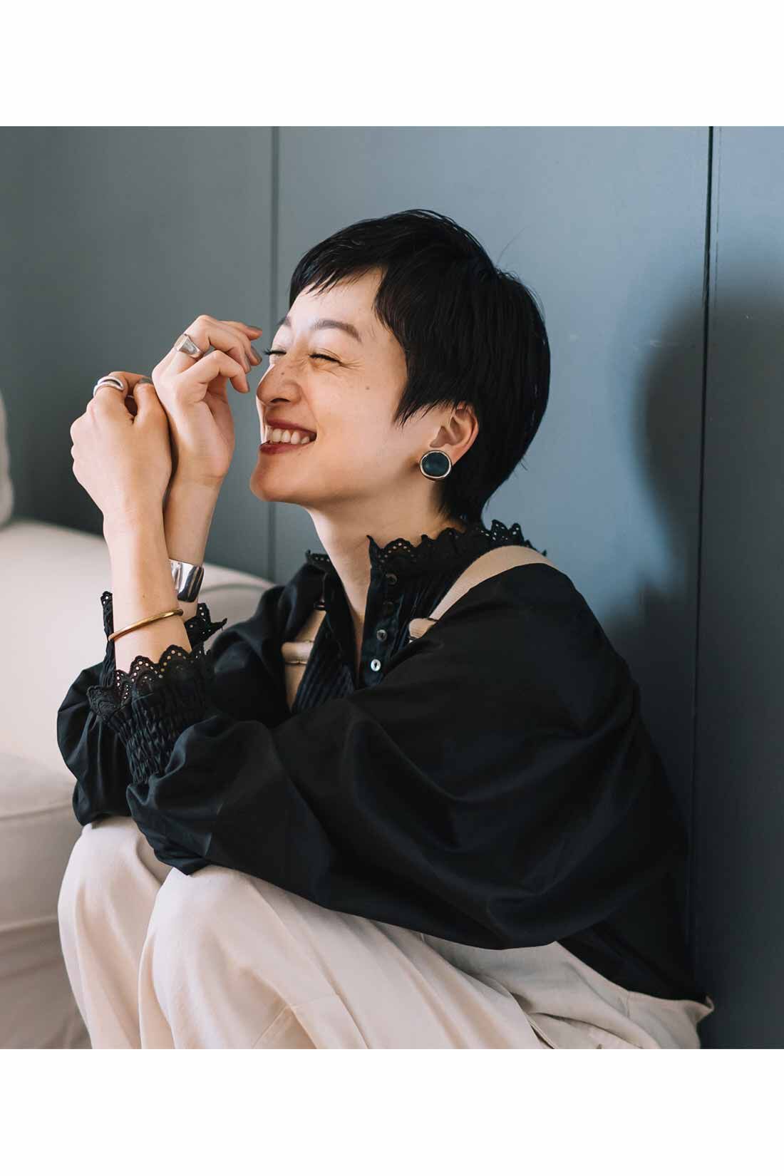 高山都さんコラボ】MEDE19F レース遣いコットンブラウス〈オフ