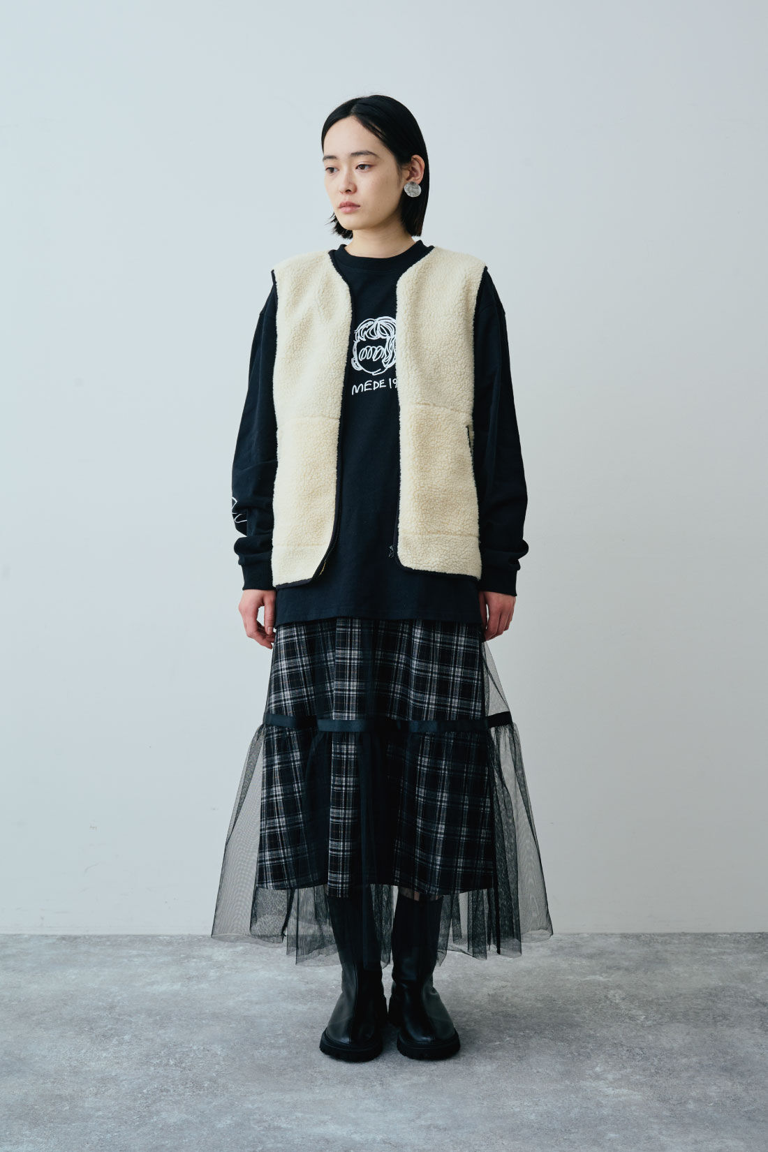 GERRY（Ｒ） for MEDE19F　高山都さんコラボ ライナー付きマウンテンコート|モデル身長：167cm　着用サイズ：M