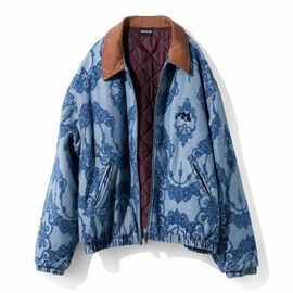 MEDE19F | ジャカードデニム ワークジャケット〈ブルー〉