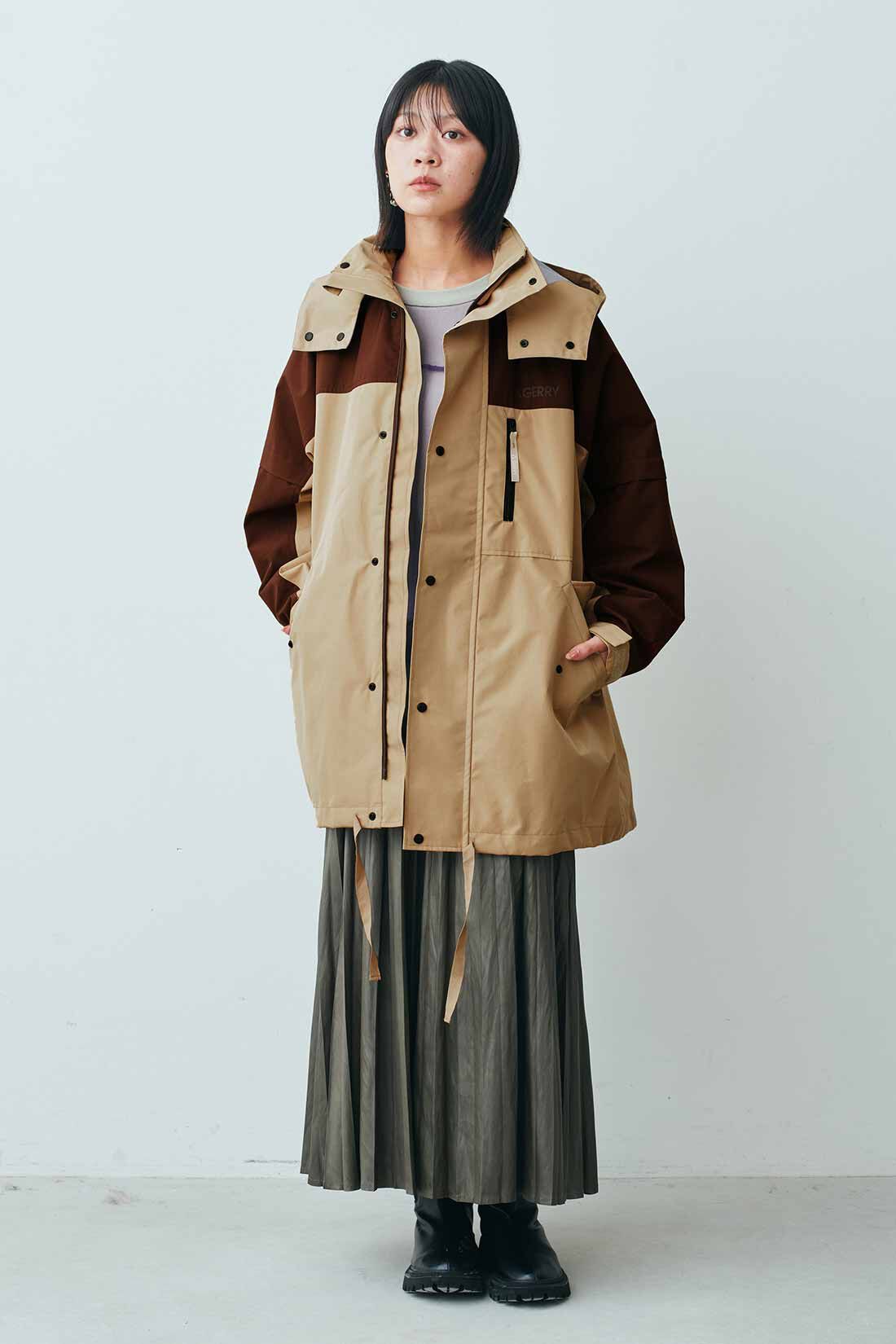 GERRY（Ｒ） for MEDE19F　高山都さんコラボ ライナー付きマウンテンコート|モデル身長：163cm　着用サイズ：M