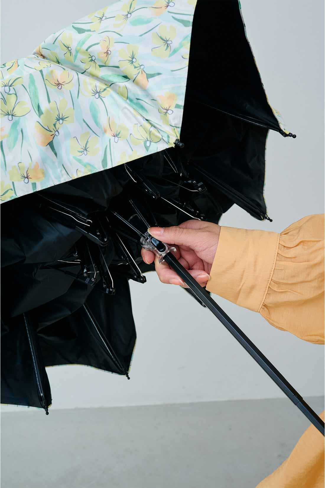 MEDE19F|【MEDE19F】ミュルーズモダン〈「ミュルーズ染織美術館」 アーカイブコレクション〉晴雨兼用折りたたみ傘〈ブラック〉