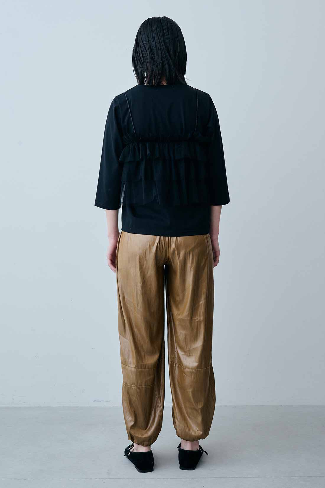 MEDE19F [メデ・ジュウキュウ]|MEDE19F　チュールビスチェトップスセット〈ブラック〉|モデル身長：167cm　着用サイズ：M