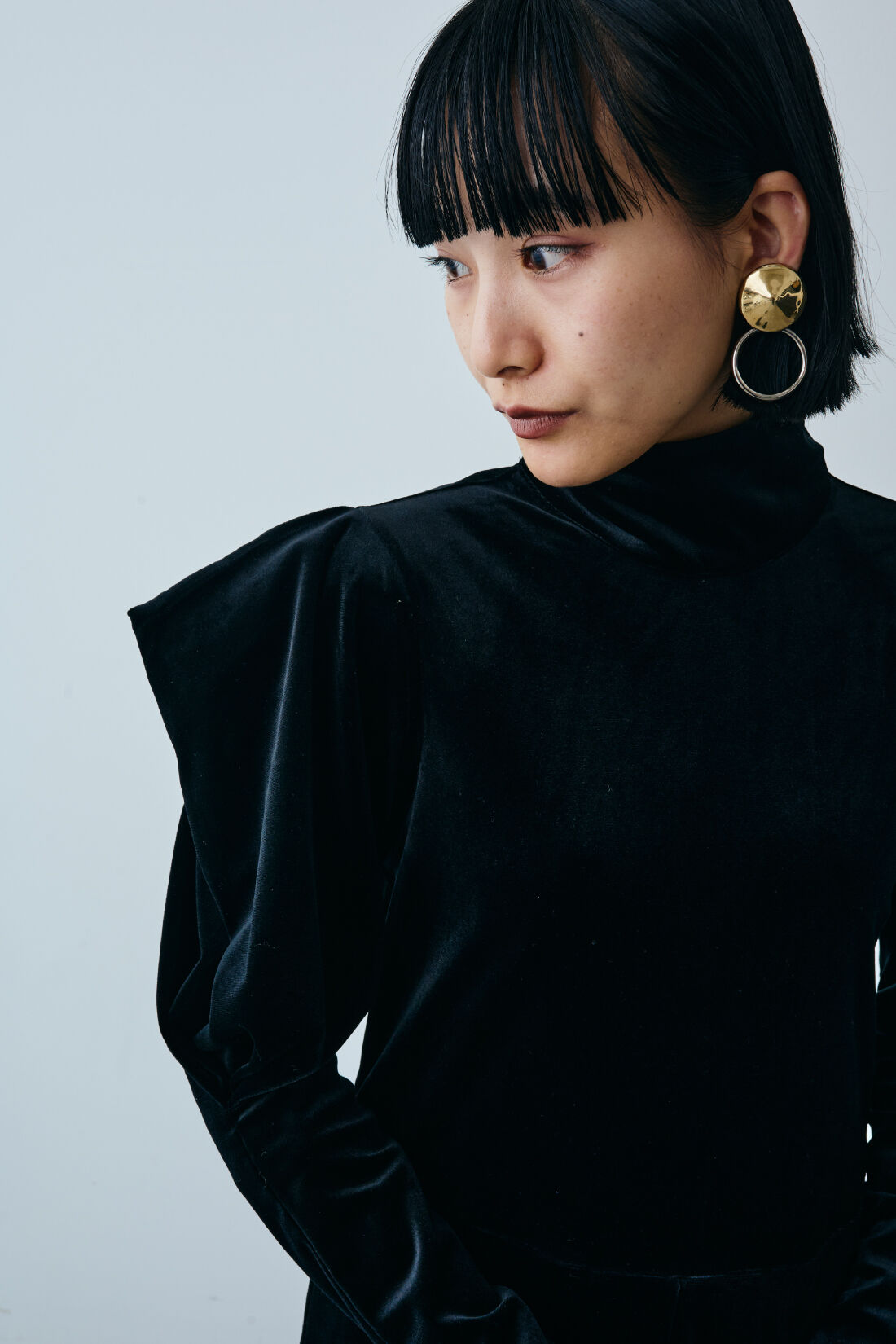 MEDE19F [メデ・ジュウキュウ]|MEDE19F×SCREEN KAORI　ベロアカットソーオールインワン〈ブラック〉
