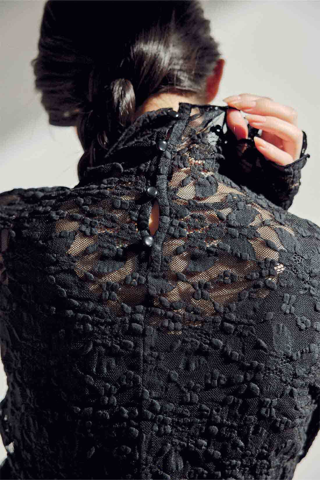 MEDE19F|MEDE19F　レースハイネックトップス