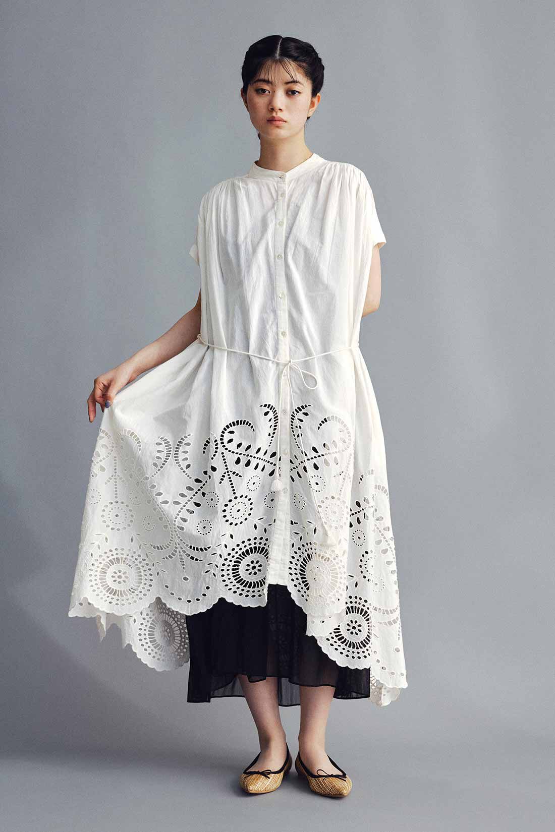 MEDE19F [メデ・ジュウキュウ]|MEDE19F　〈MADE IN INDIA COLLECTION〉シフリー刺しゅうワンピース