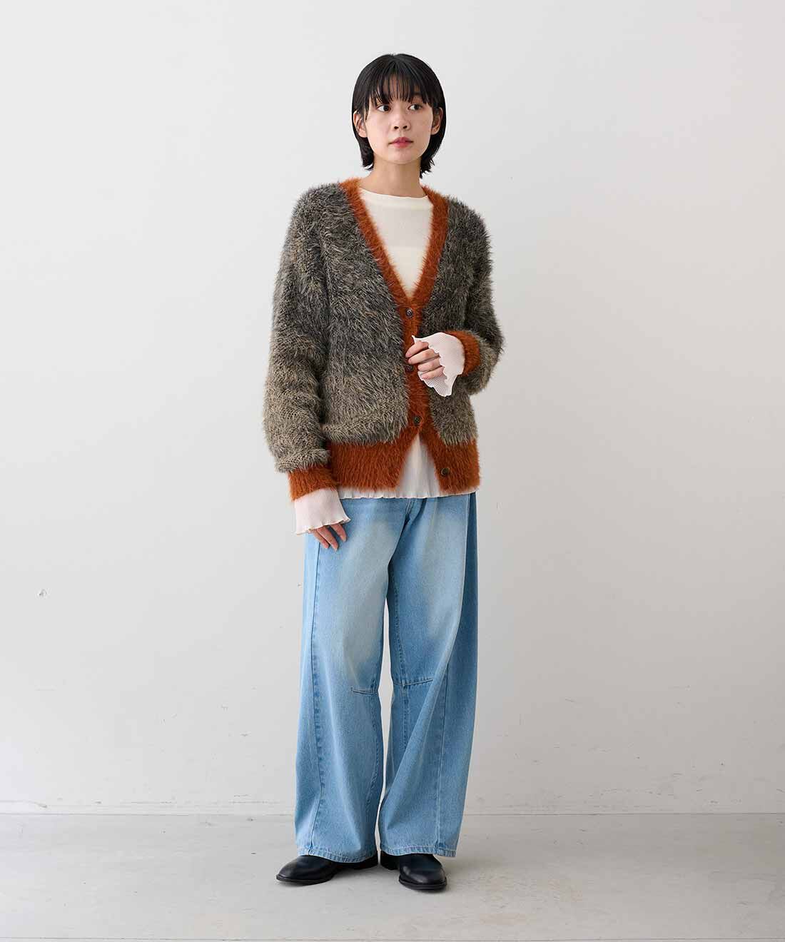 MEDE19F [メデ・ジュウキュウ]|MEDE19F　プリーツドッキングトップスの会|モデル身長：163cm　着用サイズ：M