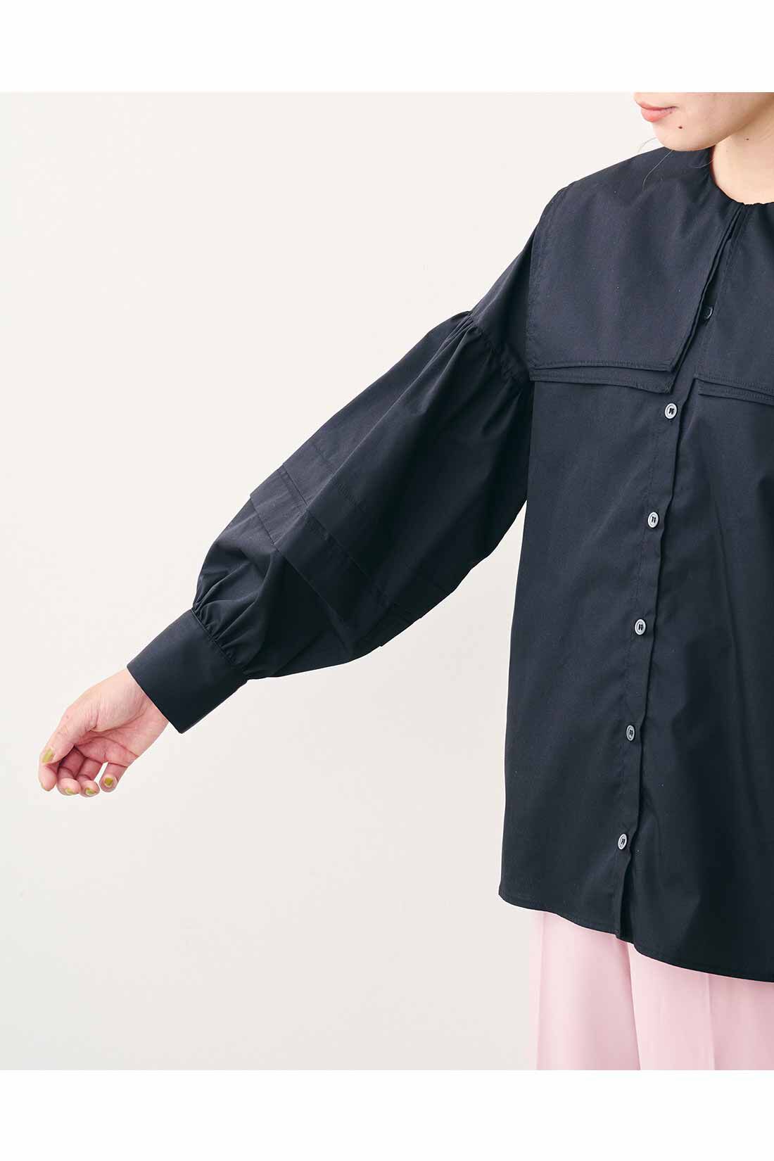 【新品】MEDE19F(メデジュウキュウ)ピューリタンカラーシャツ ブラック3L