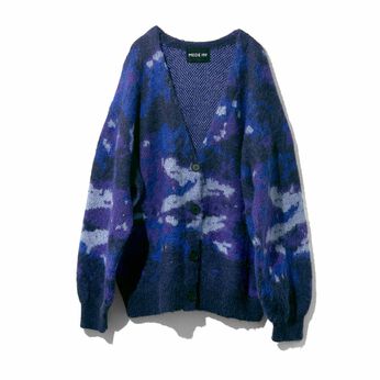 MEDE19F | モヘア混のダブルジャカードカーディガン