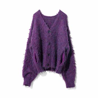 MEDE19F | 起毛ミックス リバーシブルニットカーディガン
