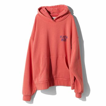 MEDE19F [メデ・ジュウキュウ] | フェード加工をかけたロゴ入りオーバーサイズフーディー〈レッド〉