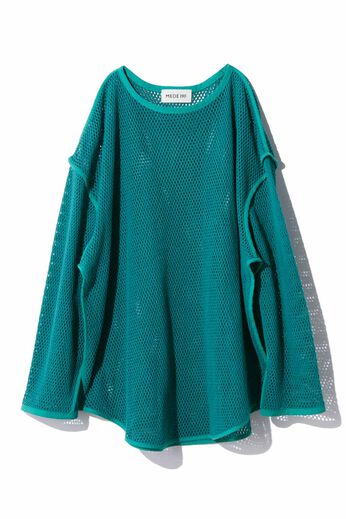 MEDE19F [メデ・ジュウキュウ] | コットンのリラックスメッシュトップス〈グリーン〉