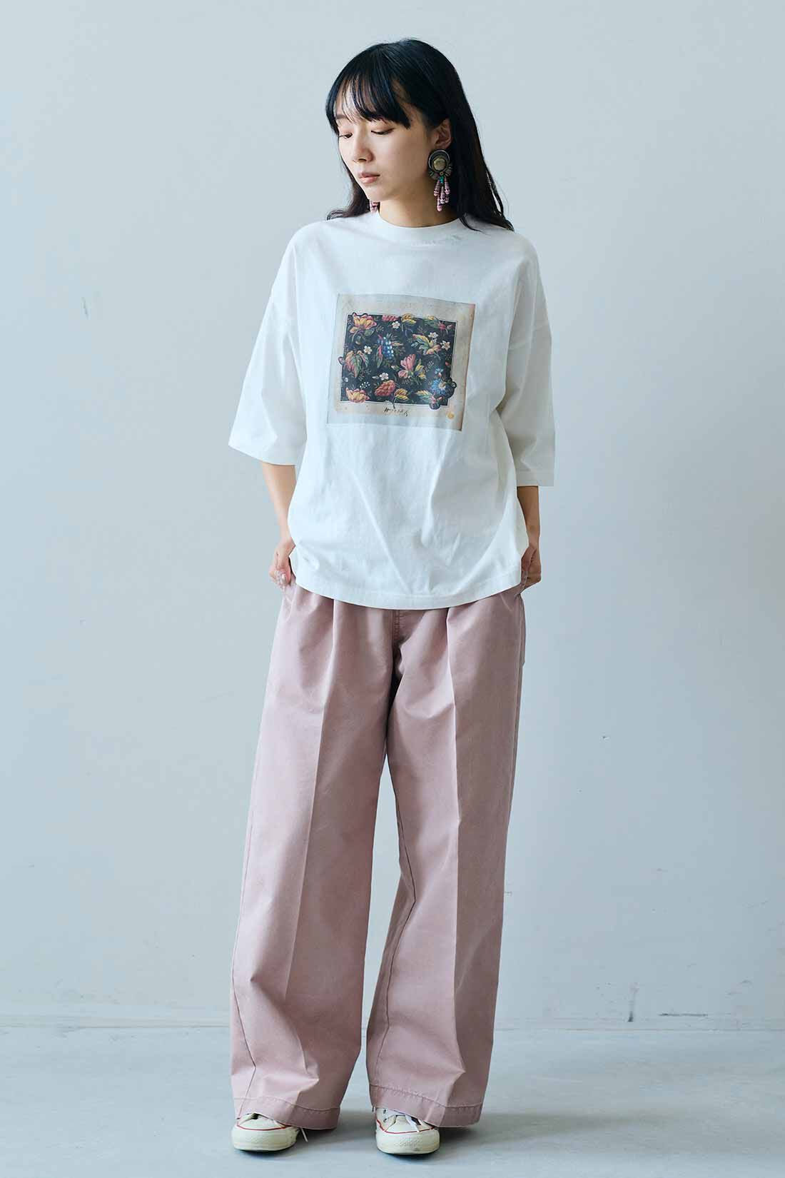 MEDE19F|MEDE19F　ミュルーズモダン〈「ミュルーズ染織美術館」アーカイブコレクション〉プリントTシャツの会|モデル身長：163cm　着用サイズ：M