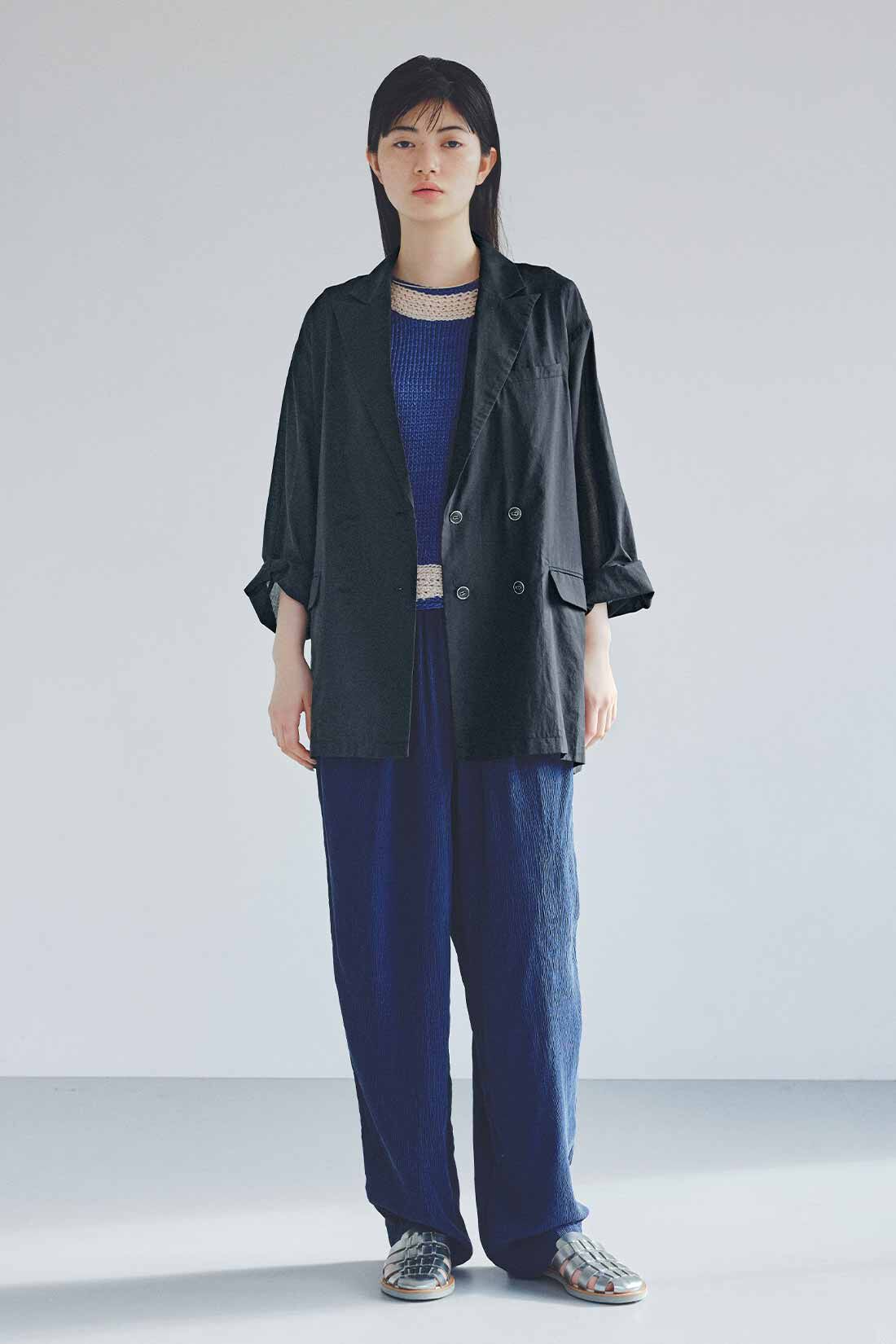 MEDE19F [メデ・ジュウキュウ]|MEDE19F　日陰をまとう リラックスダブルジャケット〈ブラック〉