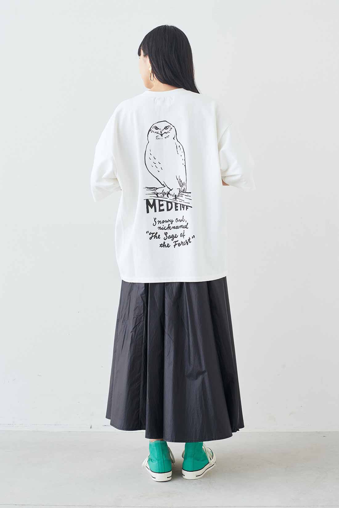 MEDE19F [メデ・ジュウキュウ]|MEDE19F　旭山動物園・ボルネオの森応援商品 プリントTシャツ|モデル身長：163cm　着用サイズ：M