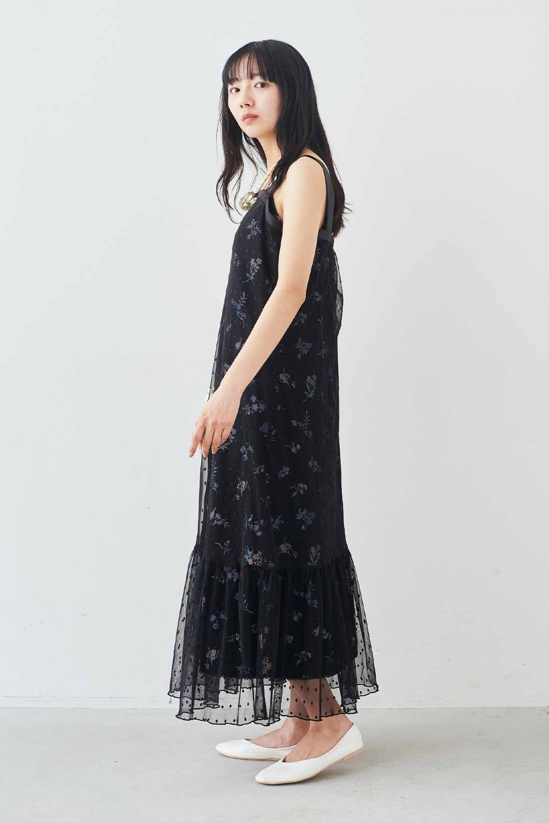 MEDE19F [メデ・ジュウキュウ]|MEDE19F　高山 都さんコラボ キャミワンピースセット〈ブラック〉|モデル身長：163cm　着用サイズ：M