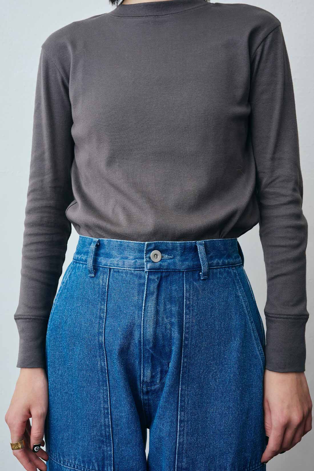 MEDE19F アシメトリーパッチのミリタリーデニムパンツ