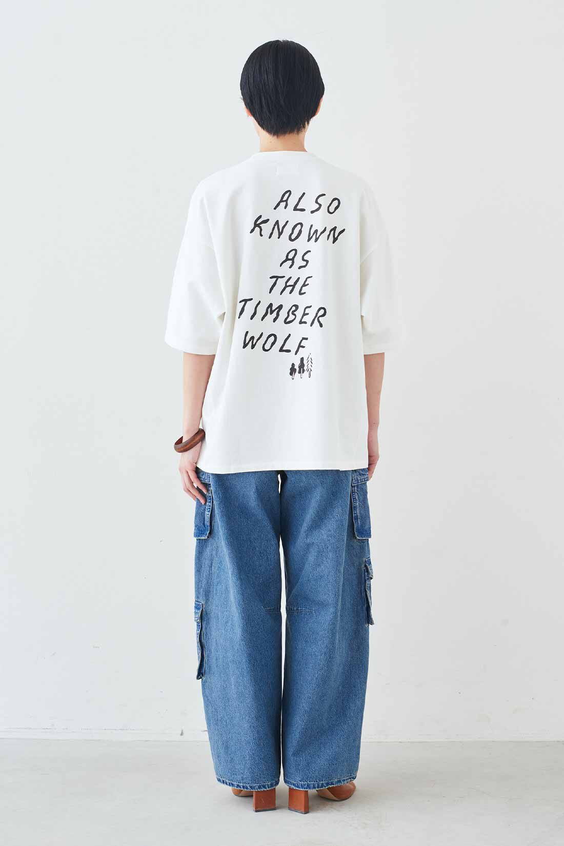 MEDE19F [メデ・ジュウキュウ]|MEDE19F　旭山動物園・ボルネオの森応援商品 プリントTシャツ|モデル身長：163cm　着用サイズ：M