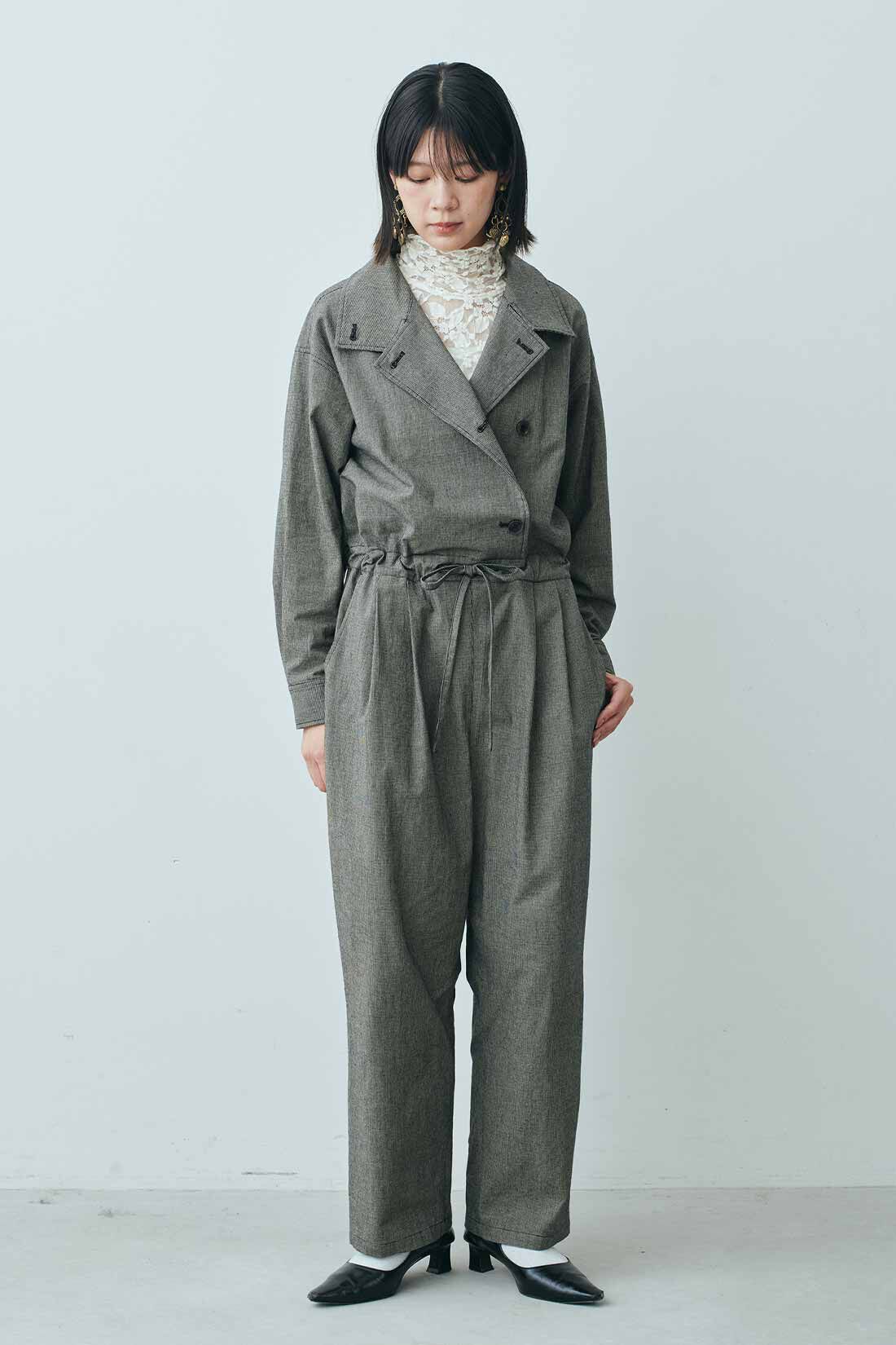MEDE19F|MEDE19F　レースハイネックトップス|モデル身長：163cm　着用サイズ：M