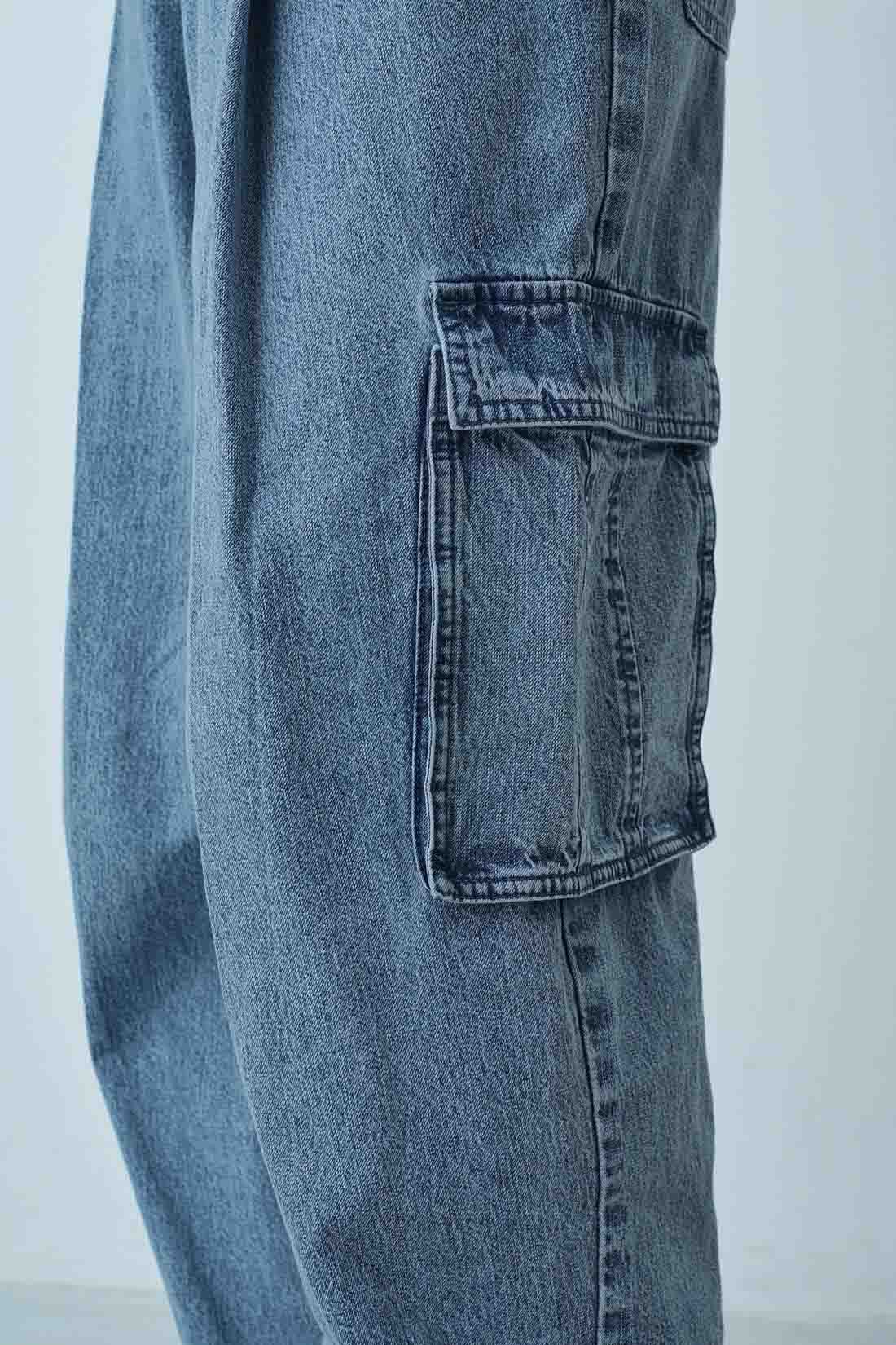 MEDE19F [メデ・ジュウキュウ]|MEDE19F　リネン混デニムでつくったカーゴパンツ〈フェードブルー〉