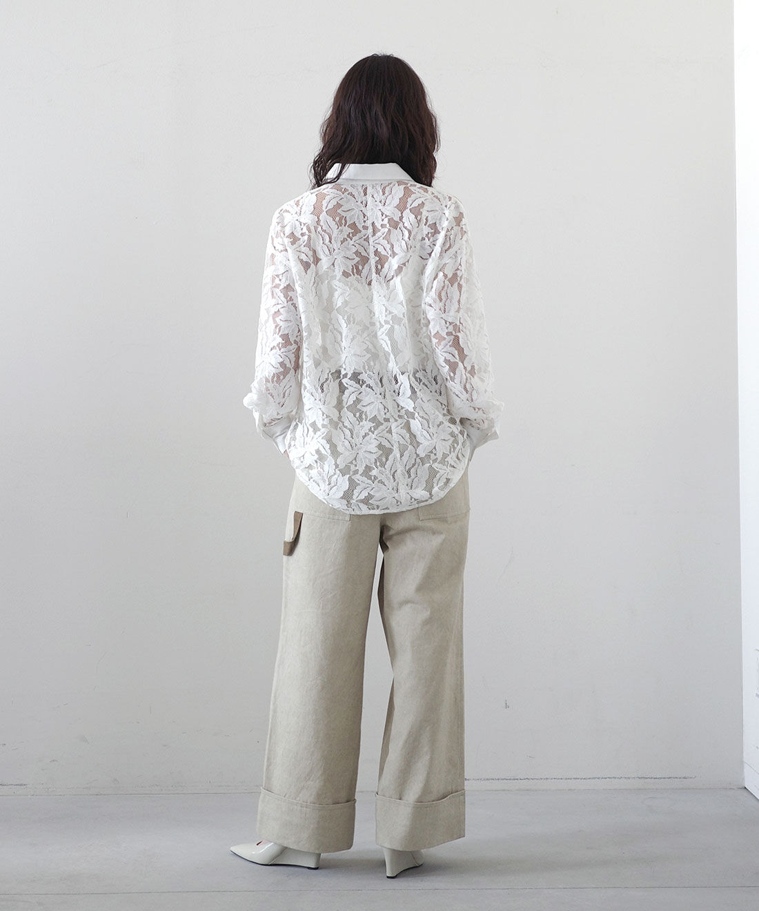 MEDE19F [メデ・ジュウキュウ]|レースドレスシャツのコーディネート