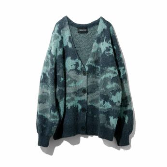MEDE19F | モヘア混のダブルジャカードカーディガン