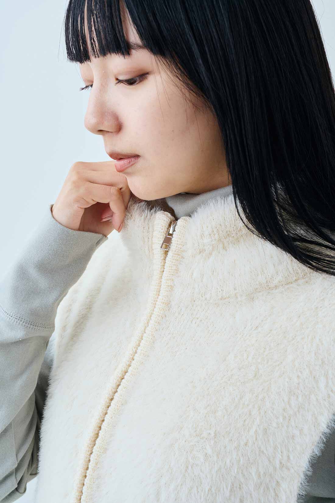 MEDE19F [メデ・ジュウキュウ]|MEDE19F　ハーフジップシャギーベスト