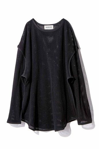 MEDE19F [メデ・ジュウキュウ] | コットンのリラックスメッシュトップス〈ブラック〉