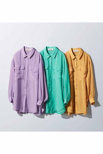 MEDE19F [メデ・ジュウキュウ] | シルキーサテンロングシャツＭＤ１９